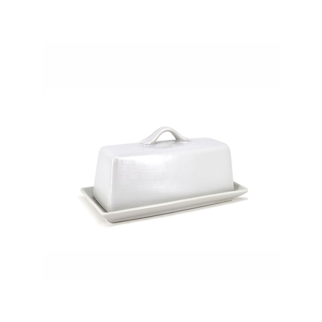 Beurrier 5" en grès - Blanc mat