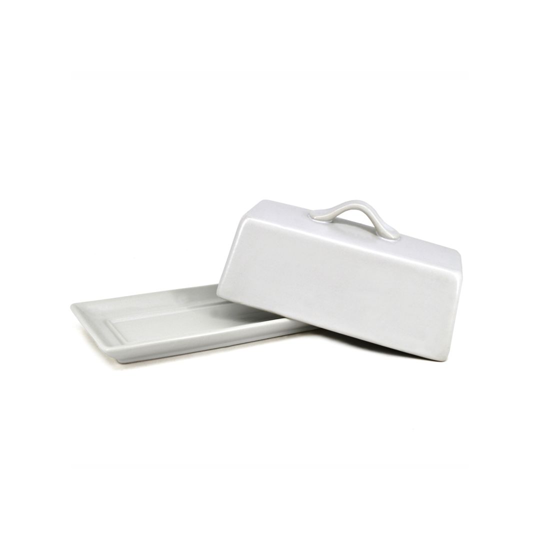 Beurrier 5" en grès - Blanc mat