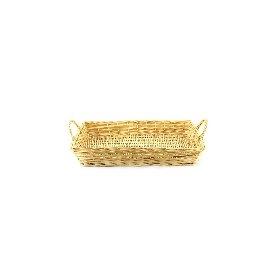 Panier en saule rectangulaire avec poignées 19" x 14" - Naturel