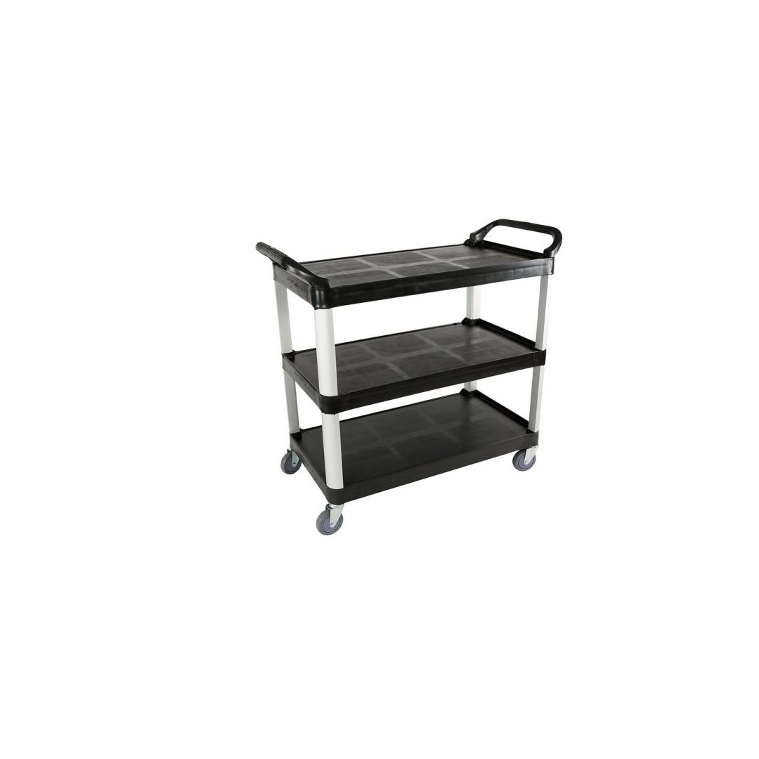 Chariot utilitaire en plastique 40" x 19,75" - Noir