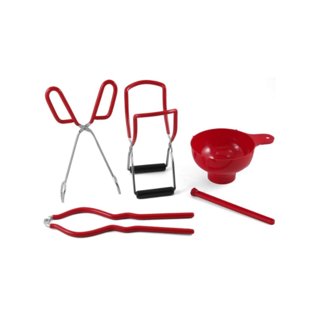 Ensemble de cinq outils pour la mise en conserve