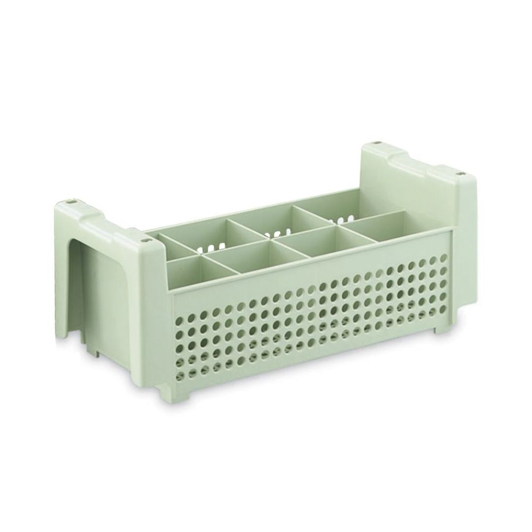 Panier demi-grandeur pour coutellerie à compartiments - Vert