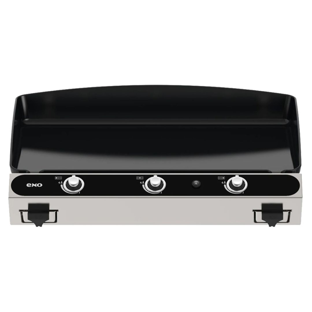 Bergerac Propane Gas Three-Burner Plancha - Stainless Steel