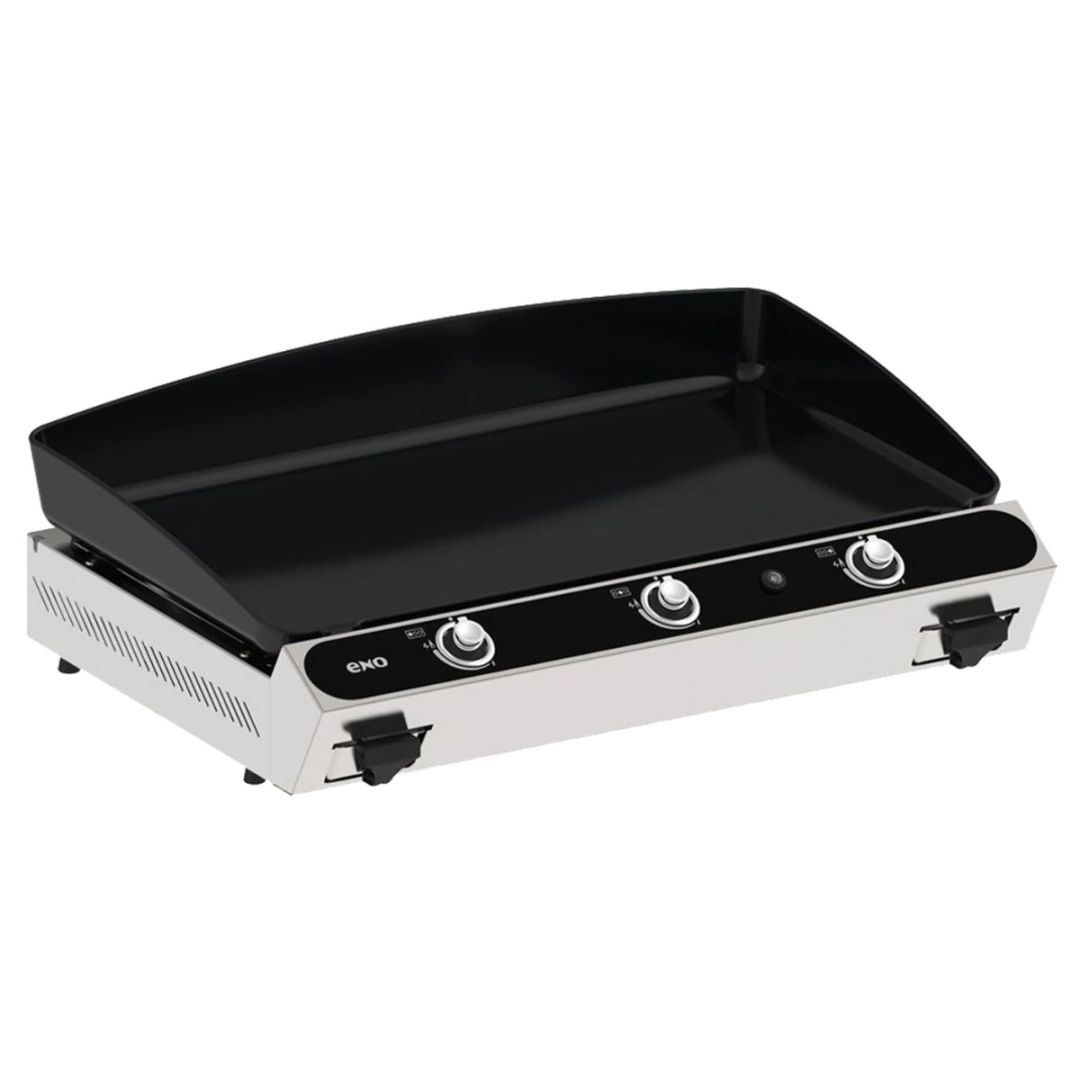 Bergerac Propane Gas Three-Burner Plancha - Stainless Steel