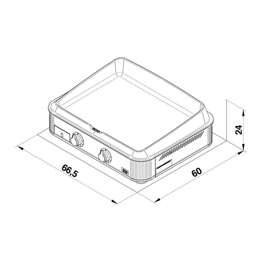 Plancha à deux brûleurs ENOSIGN 65 - Inox