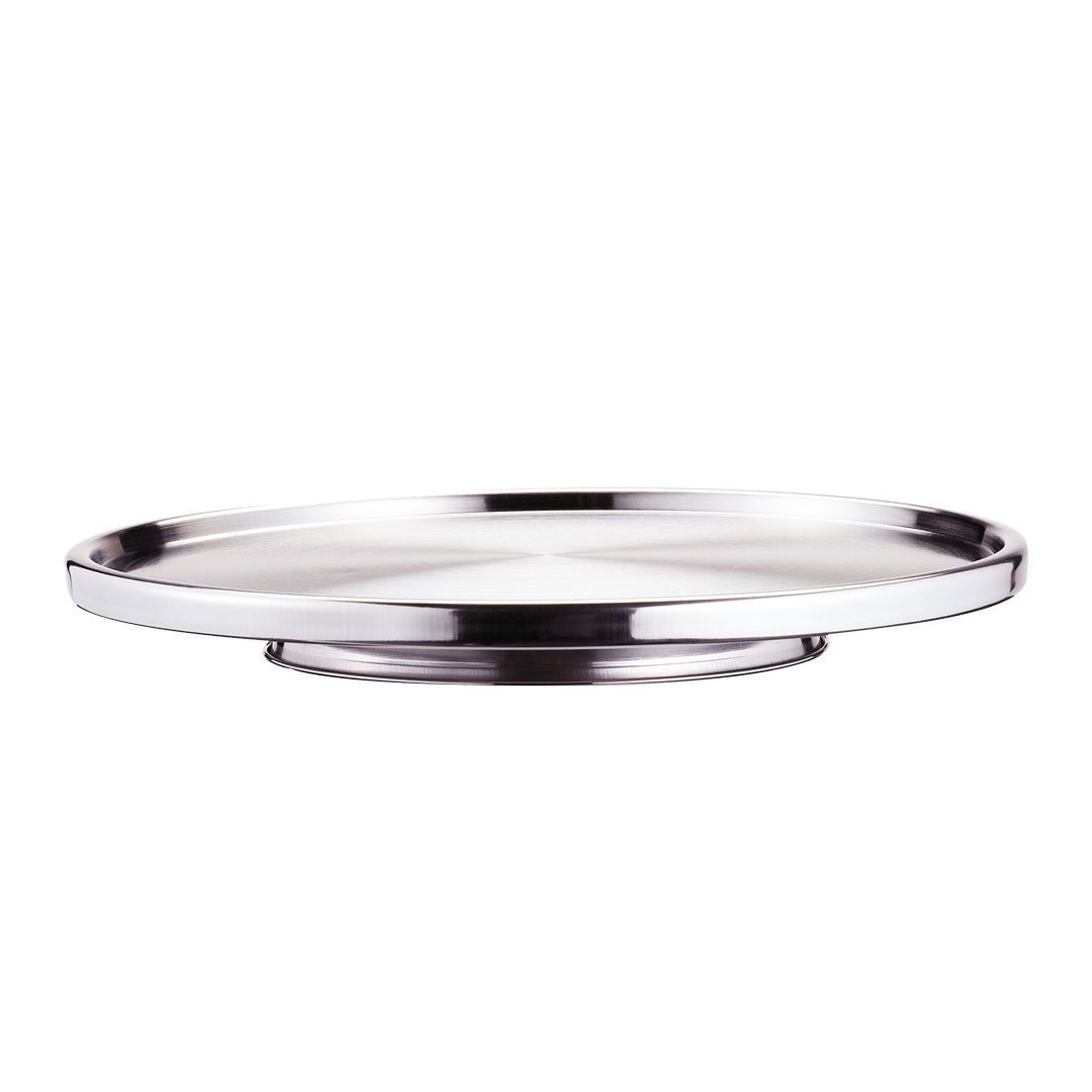 Assiette à gâteau en acier inoxydable 12"