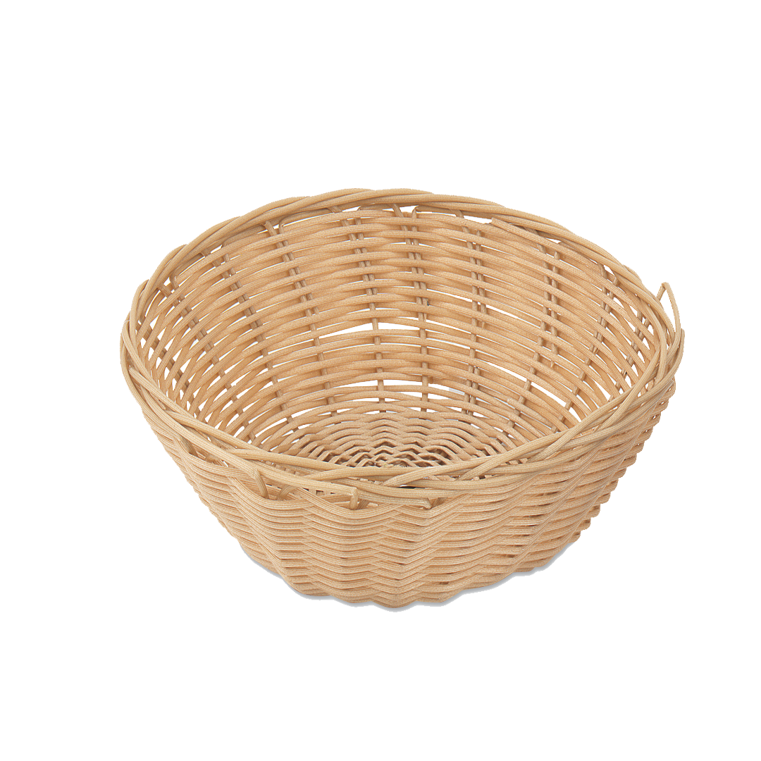 Panier en polypropylène rond 8" x 2,25" - Naturel