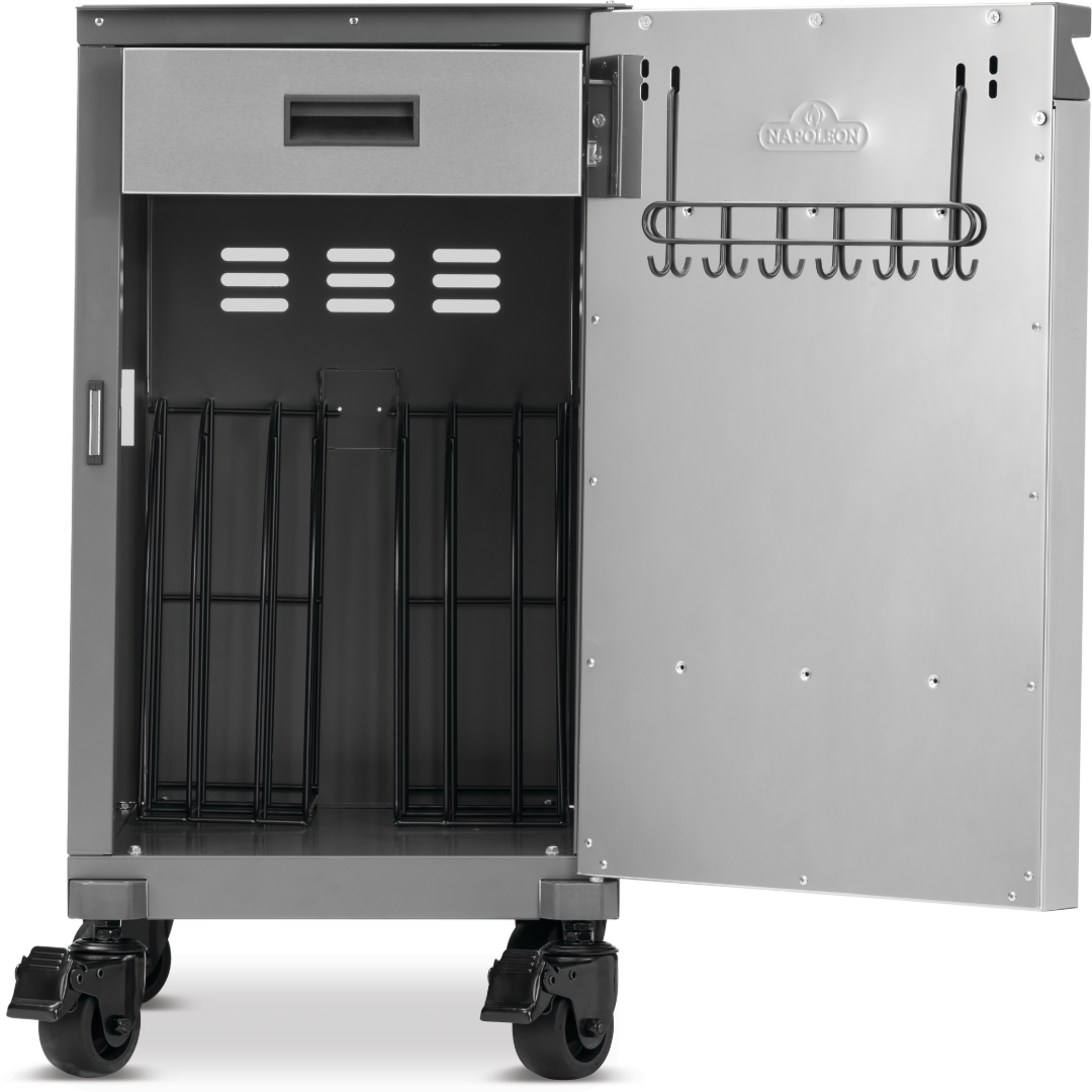 Ensemble de deux cabinets de rangement pour barbecue Prestige – Acier inoxydable