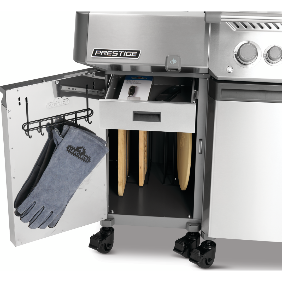 Ensemble de deux cabinets de rangement pour barbecue Prestige – Acier inoxydable