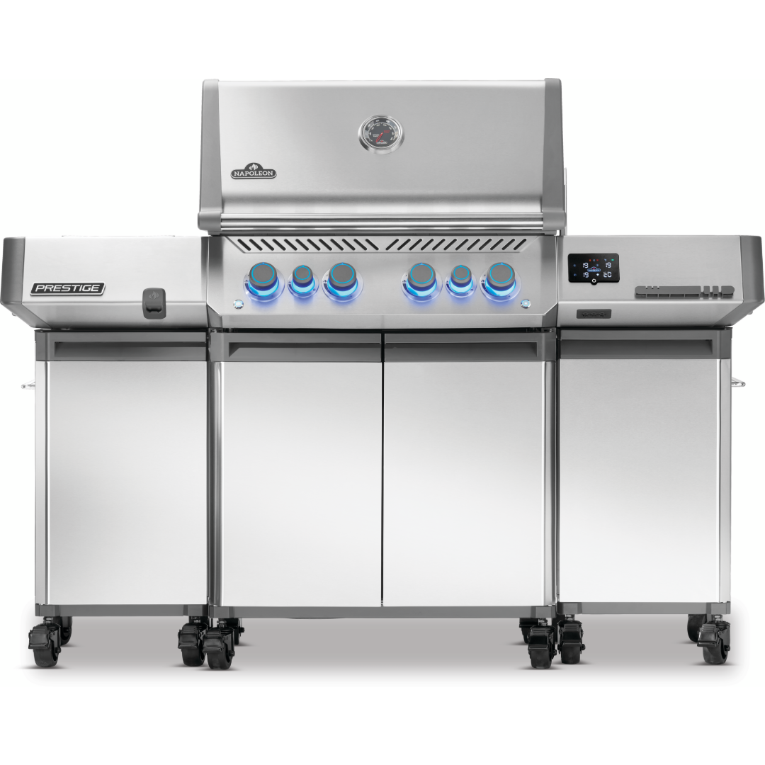 Ensemble de deux cabinets de rangement pour barbecue Prestige – Acier inoxydable
