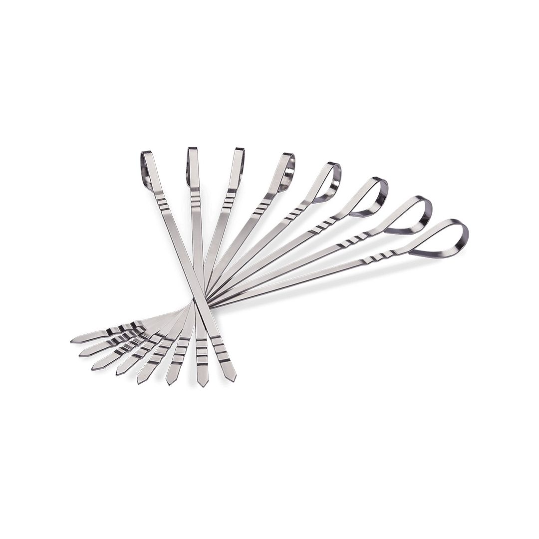 Ensemble de huit brochettes en acier inoxydable 16"