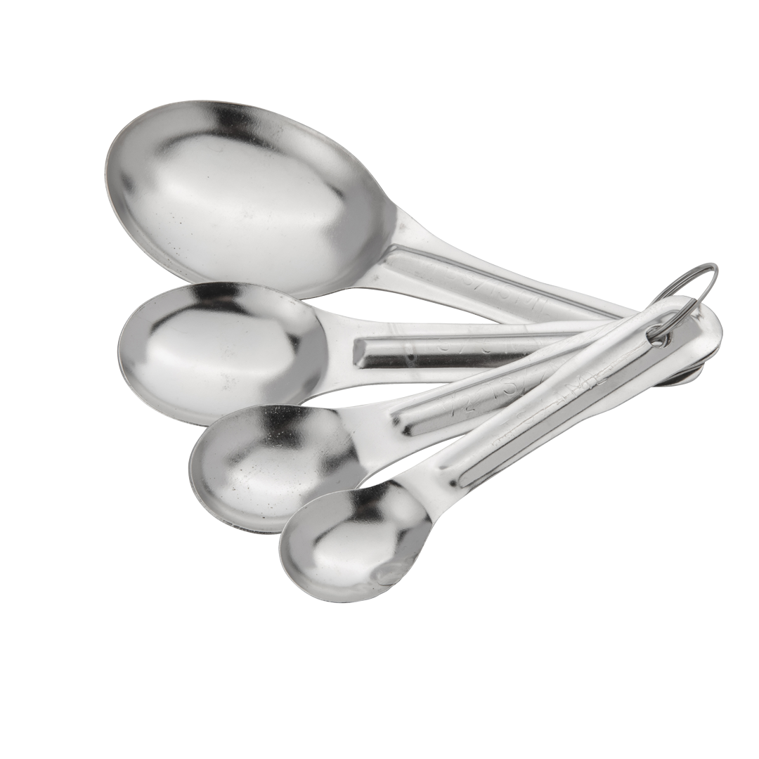 Set of Four Stainless Steel Measuring Spoons
