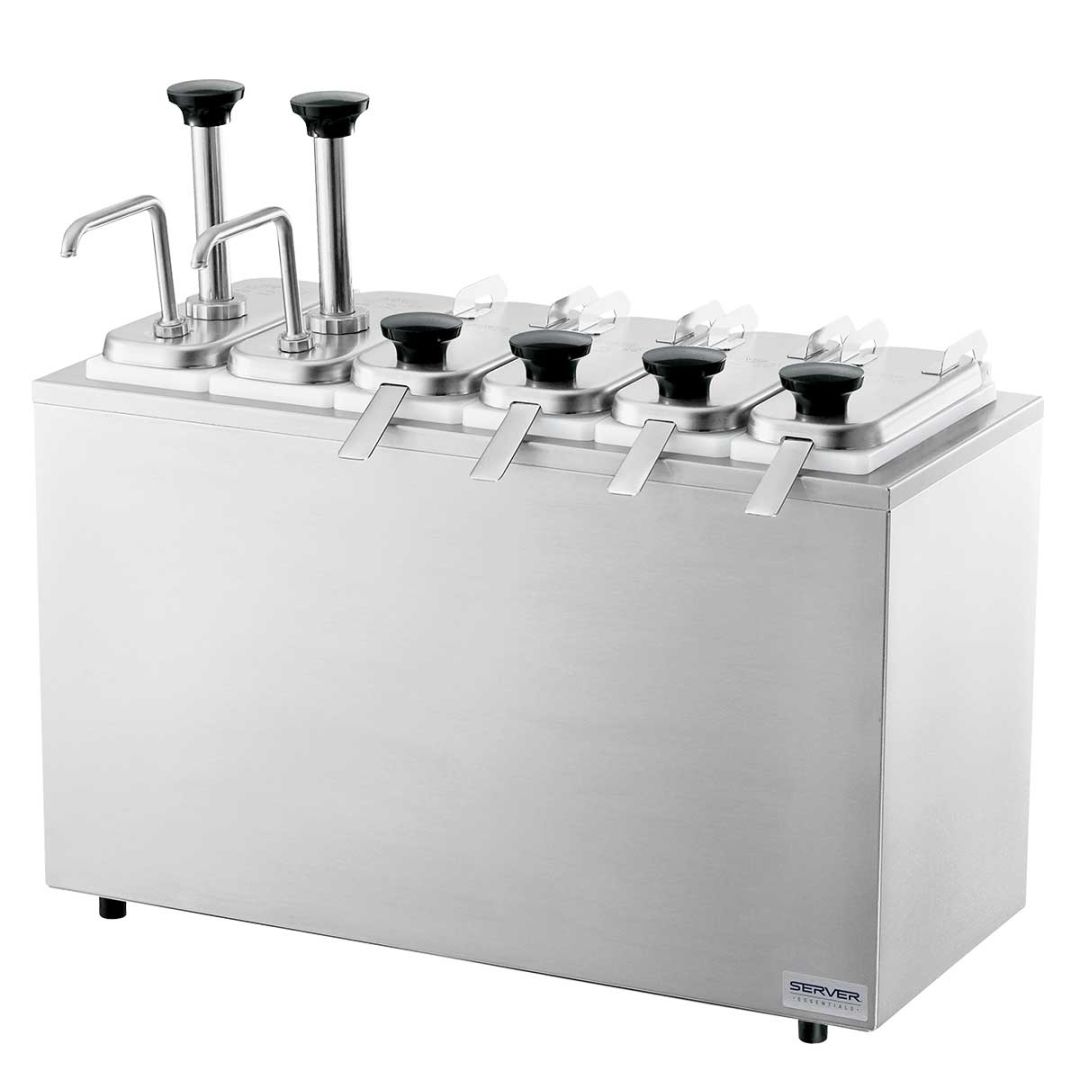 Station de comptoir pour 4 à 6 dispensateurs à condiments