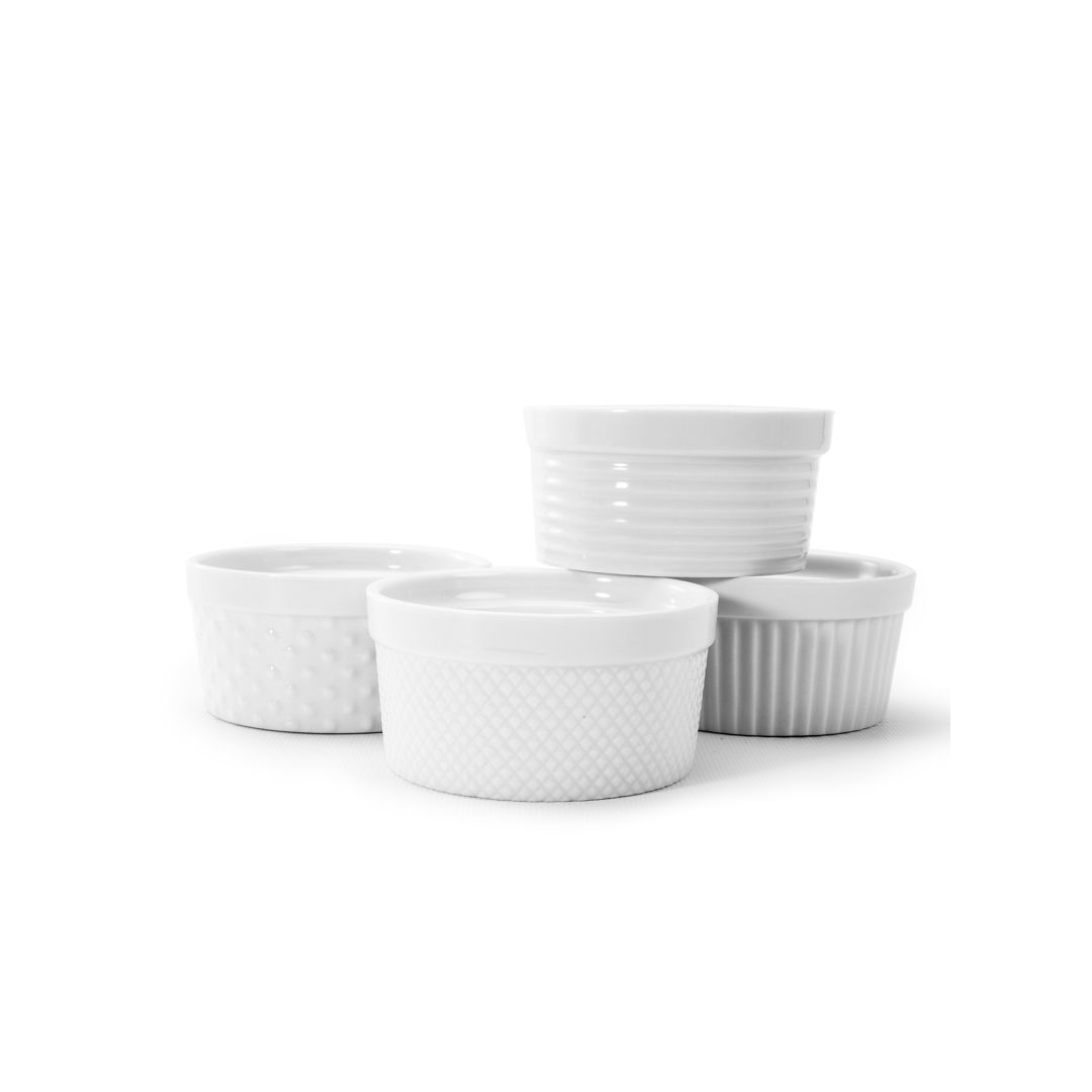 Ensemble de quatre ramequins assortis 5 oz