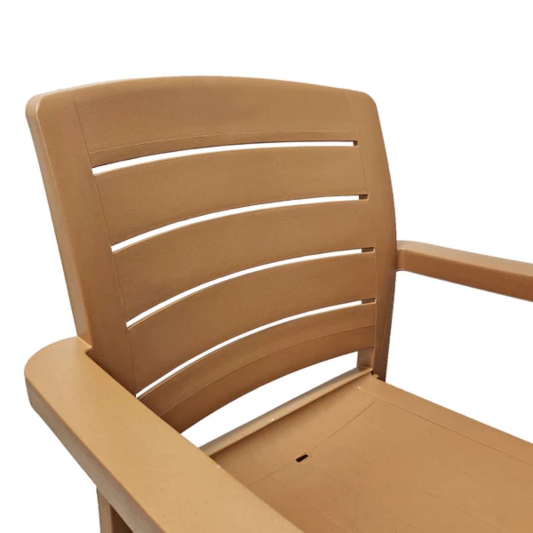 Chaise en résine avec appuis-bras Acadia - Teck