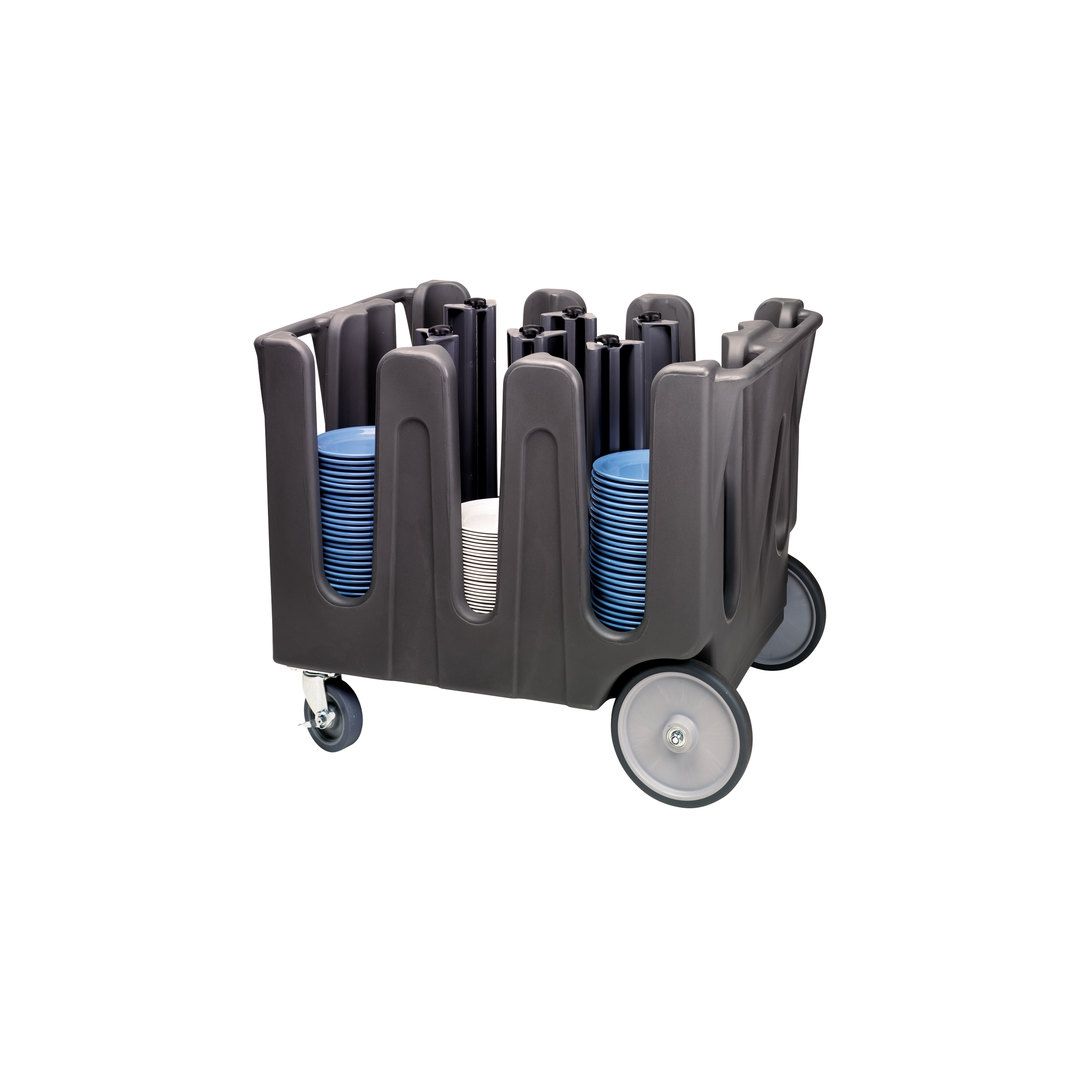Chariot pour assiettes ajustable à six piles - Gris