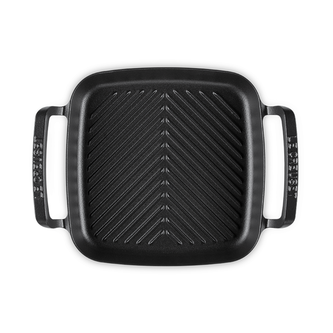 Poêle-grille carrée en fonte émaillée 26 cm - Alpine