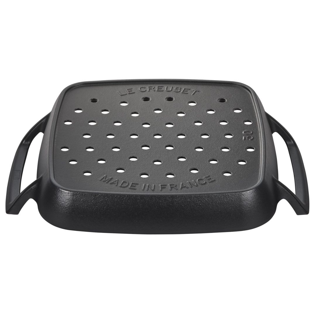 Panier à griller en fonte émaillée carré 30 cm - Alpine