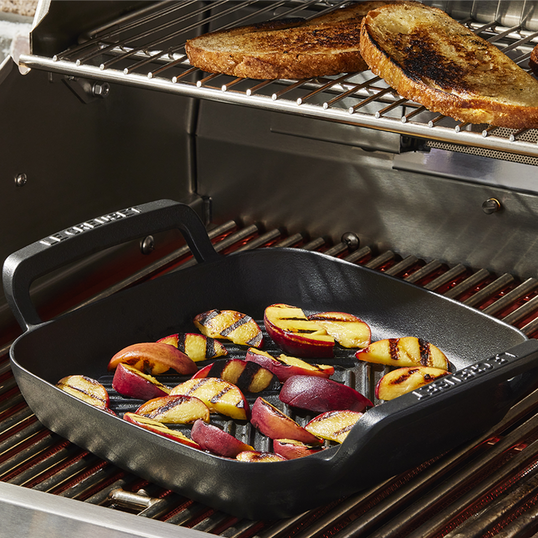 Poêle-grille carrée en fonte émaillée 26 cm - Alpine