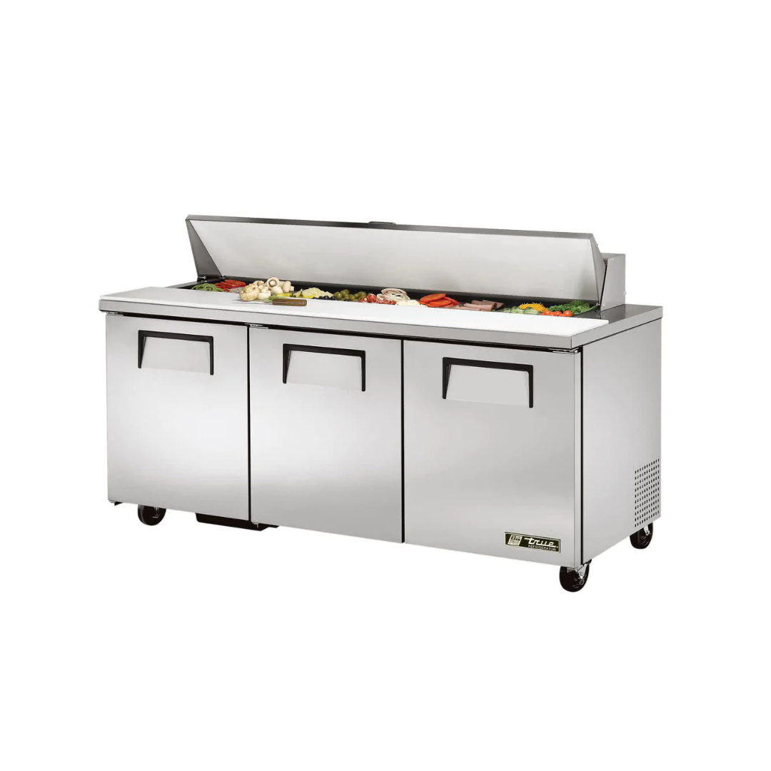 Table de préparation à salade réfrigérée 72" - 18 bacs
