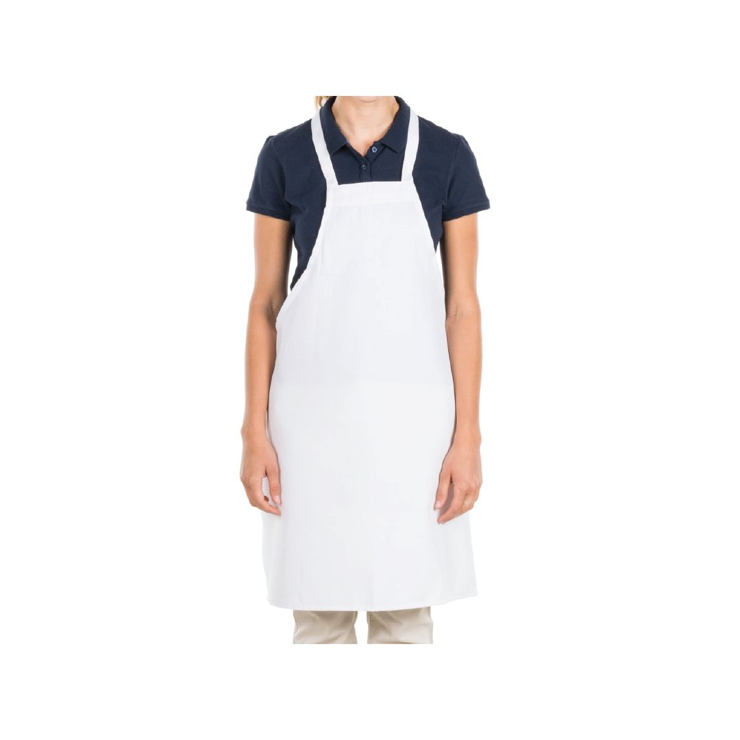 Tablier bavette en polyester - Blanc