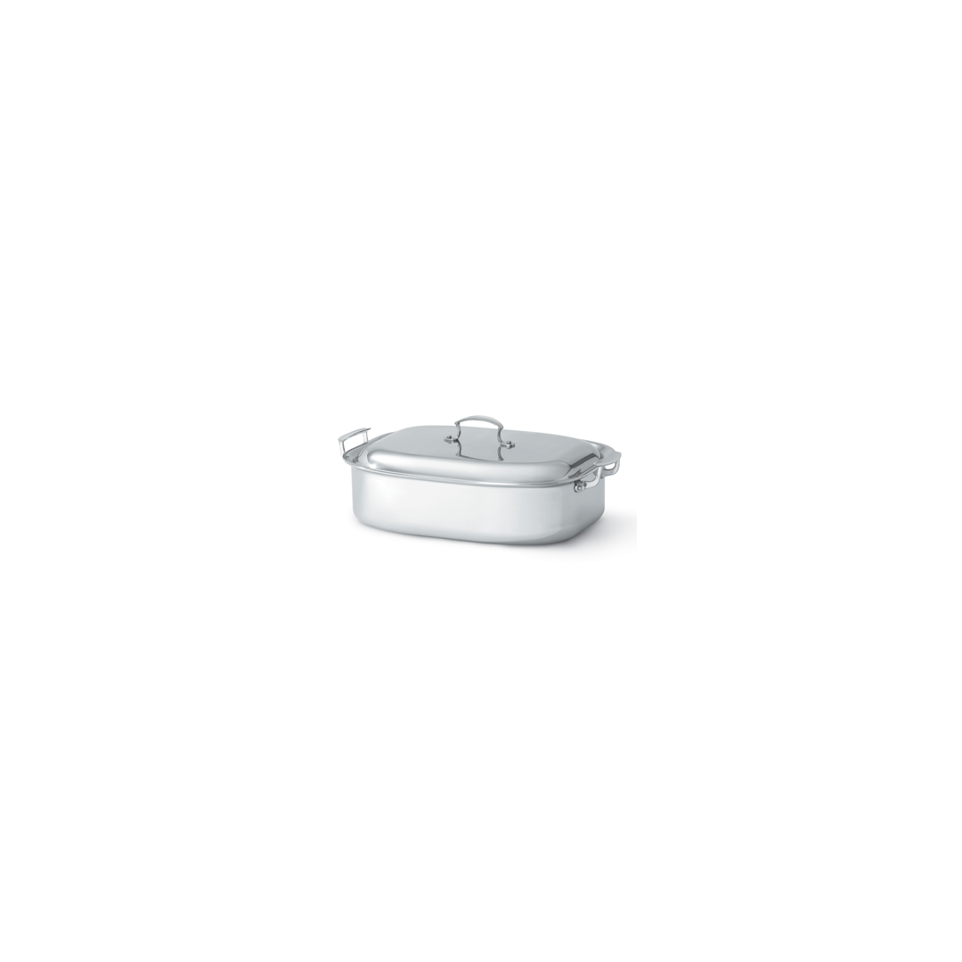 Plat de cuisson rectangulaire en acier inoxydable avec couvercle Miramar 6,6 L
