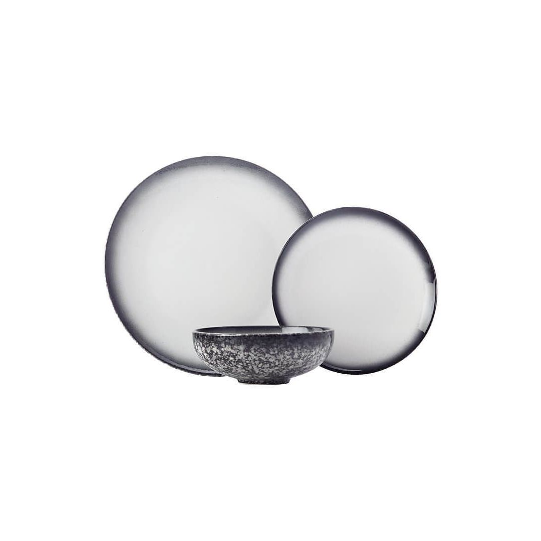 Service de vaisselle douze pièces - Caviar Granite