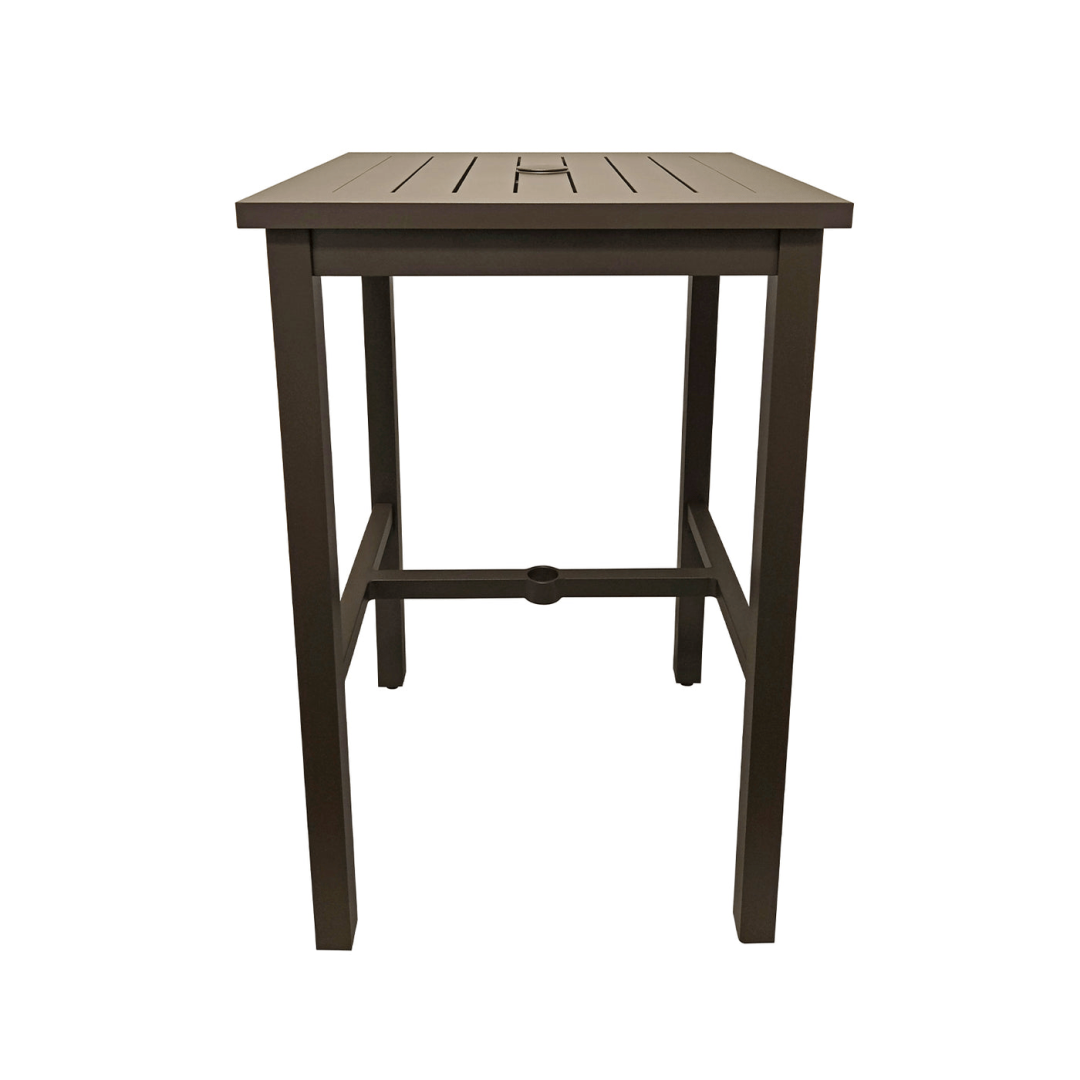 Table carrée en aluminium hauteur bar Sigma 28" - Bronze Fusion