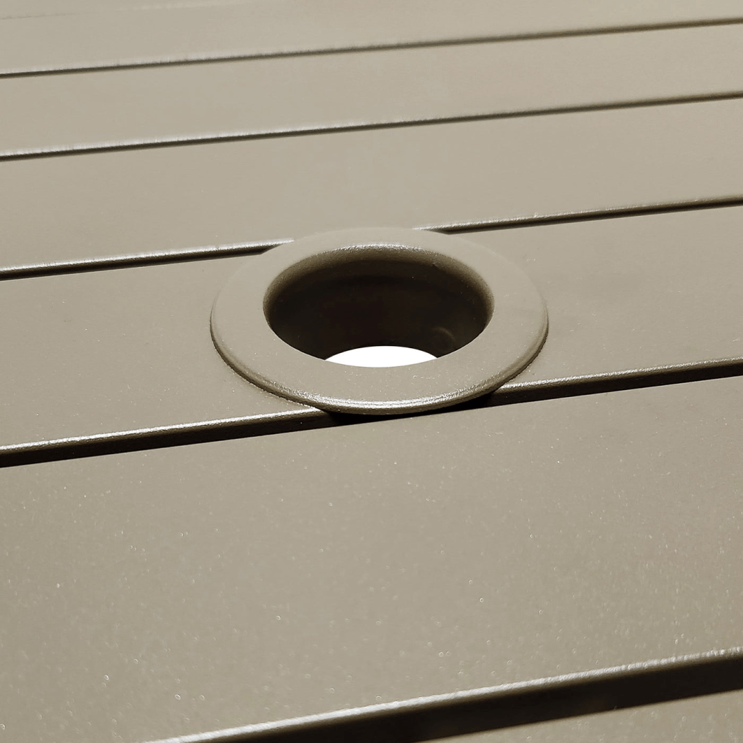 Table carrée en aluminium hauteur bar Sigma 28" - Bronze Fusion