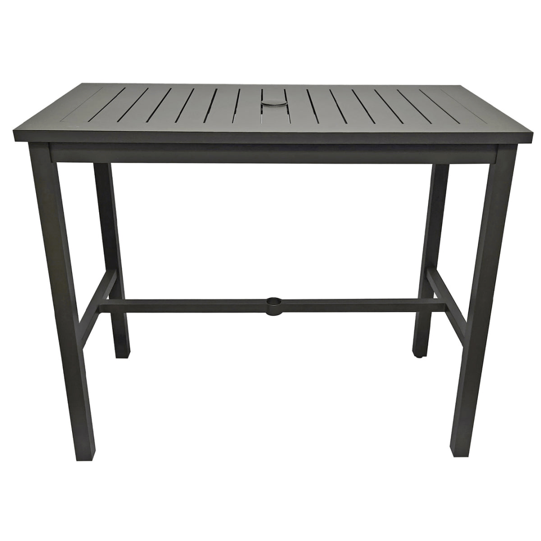 Table rectangulaire en aluminium hauteur bar Sigma 51" x 28" - Noir Volcanique