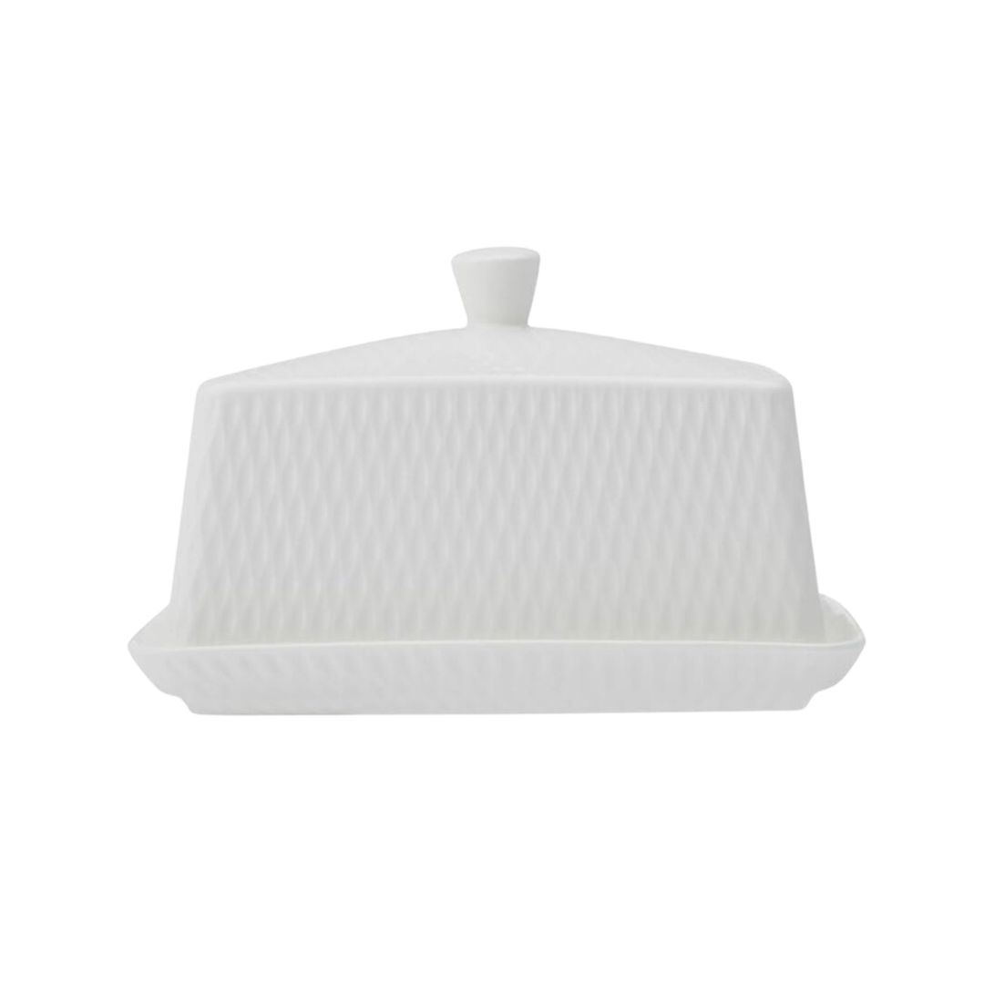 Porcelain Diamonds butter dish - White