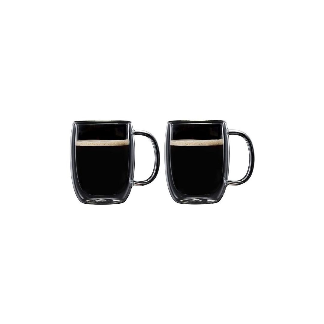 Ensemble de deux mugs en verre à double paroi 2,7 oz