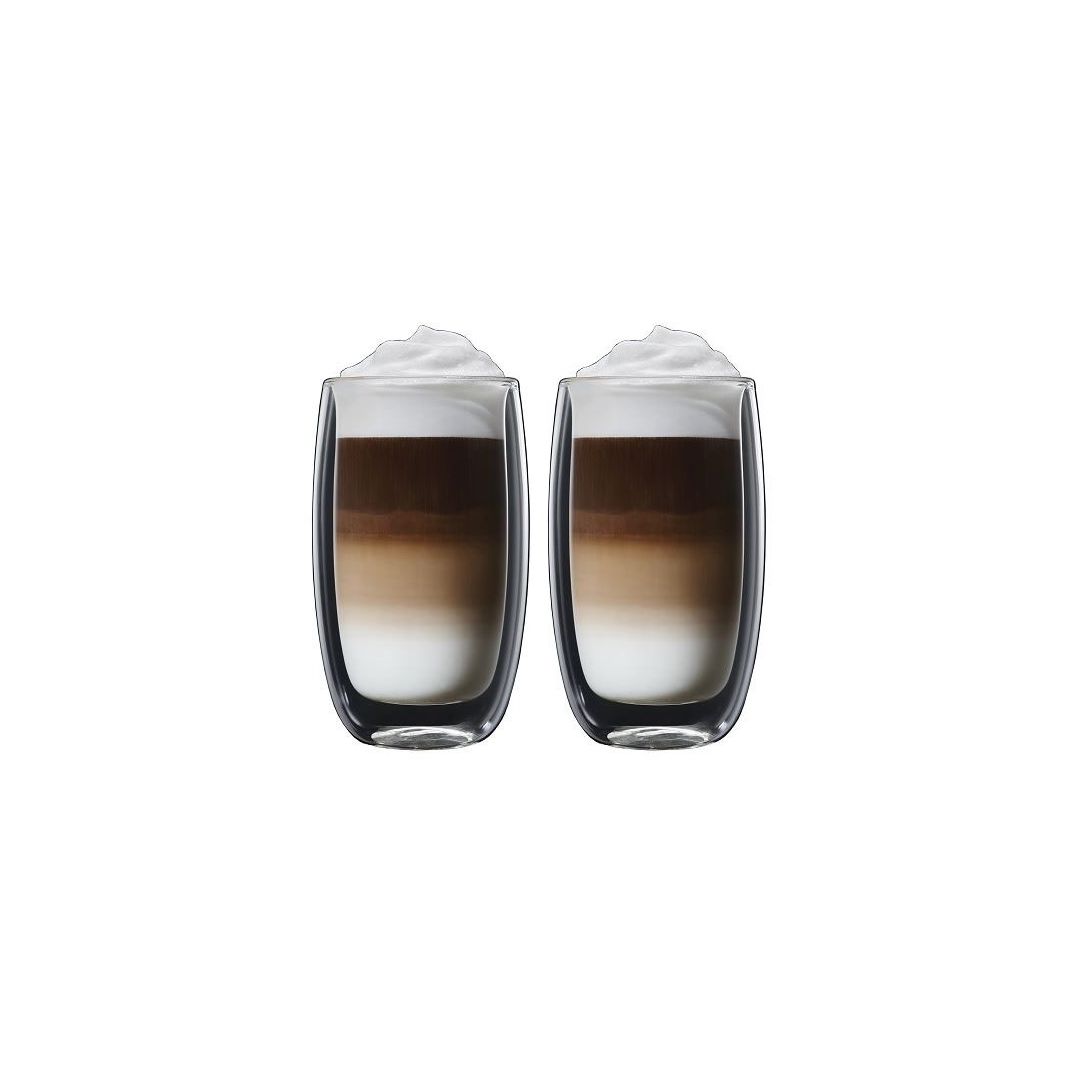 Set of Two 12.8 oz Double Wall Glass Mugs