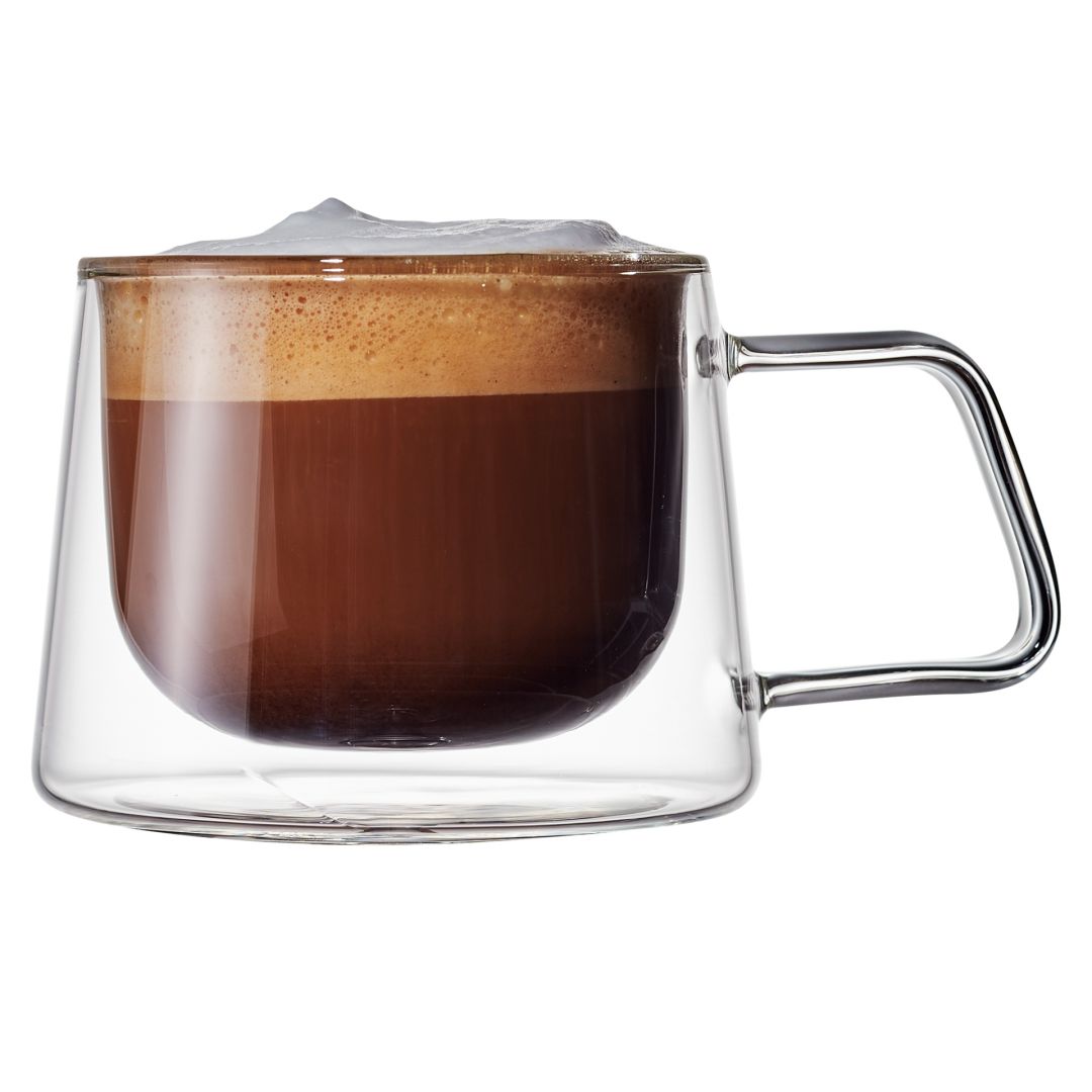 Set of Two 9 oz Double Wall Cappuccino Mugs - Barista Gem