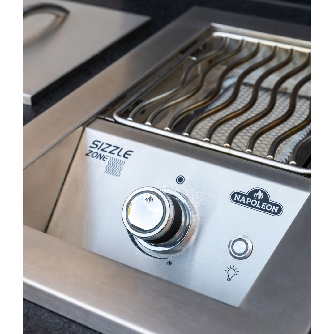 Brûleur infrarouge simple au gaz propane Sizzle Zone 10" - Acier inoxydable