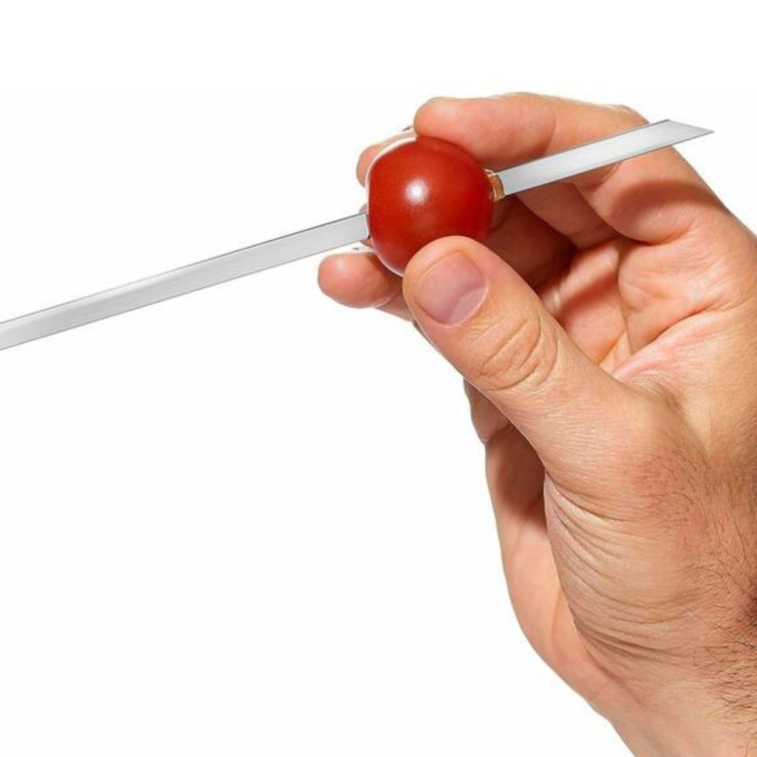 Ensemble de 6 brochettes à BBQ en acier inoxydable 