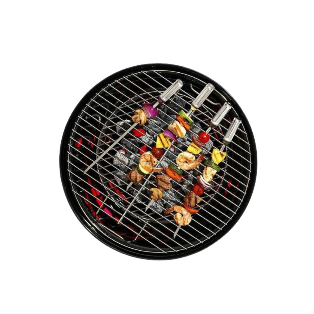 Ensemble de 6 brochettes à BBQ en acier inoxydable 