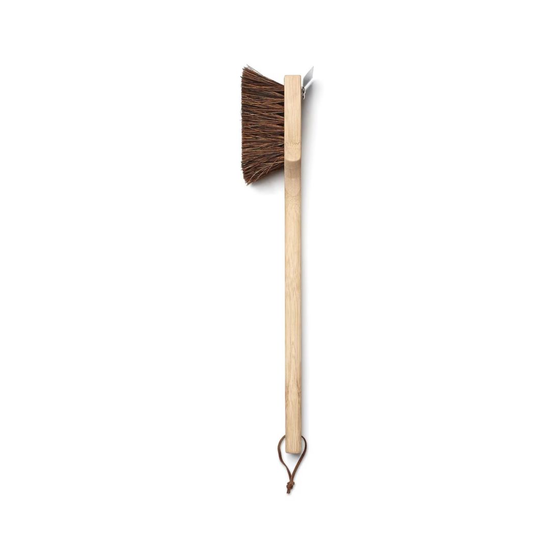 Brosse à poils avec racloir en acier inoxydable pour BBQ