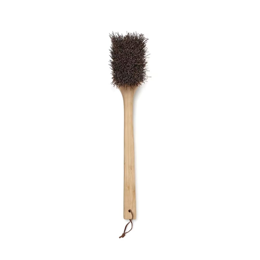 Brosse à poils avec racloir en acier inoxydable pour BBQ
