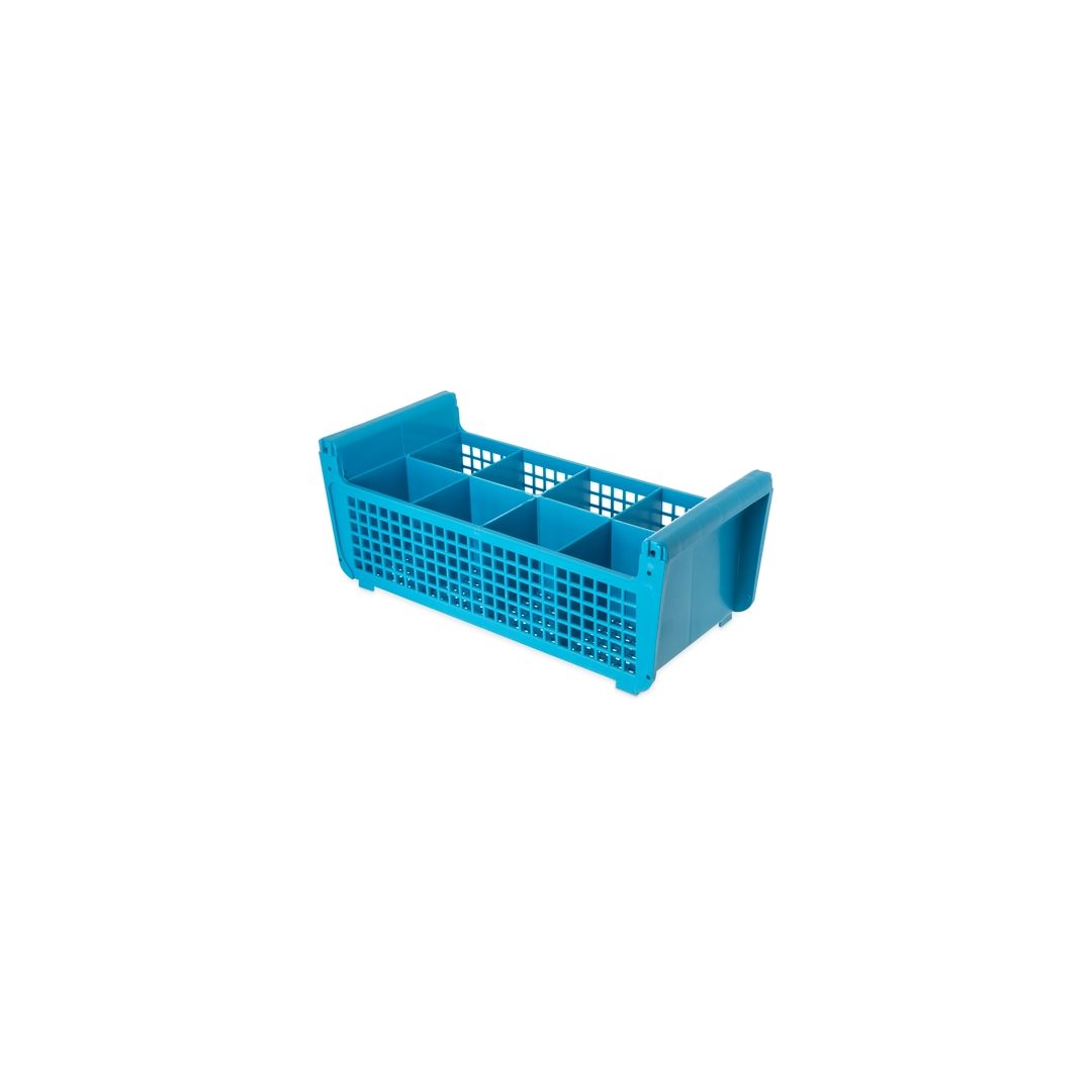 Panier demi-grandeur pour coutellerie à compartiments - Bleu
