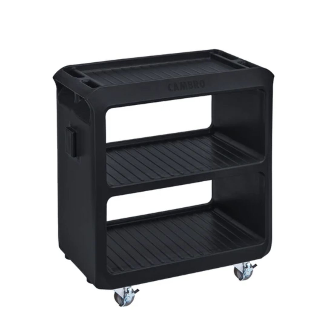 Chariot utilitaire avec deux roues fixes / pivotantes et freins Pro noir - Petit