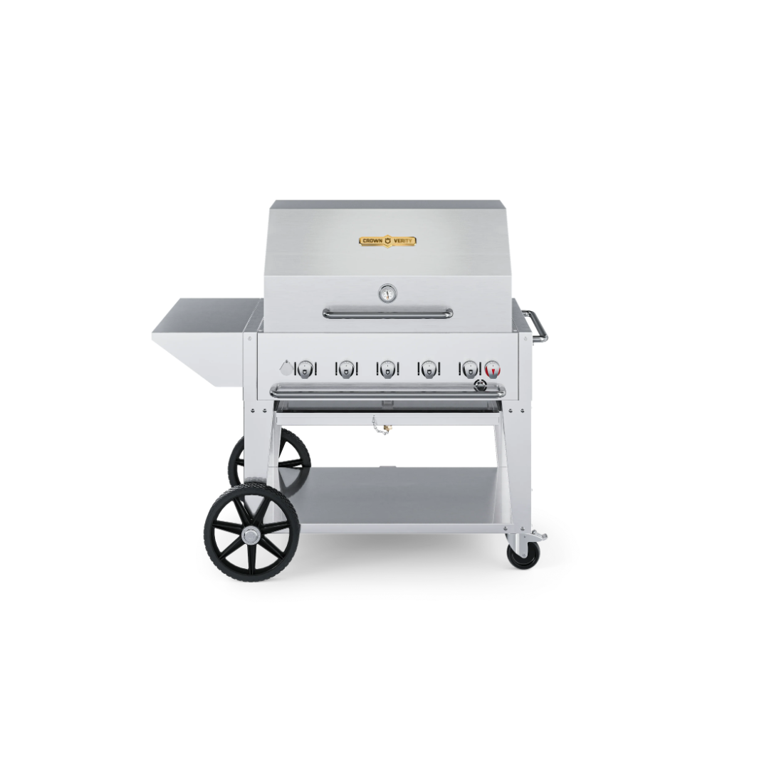 BBQ mobile au gaz naturel avec couvercle et tablette 36"