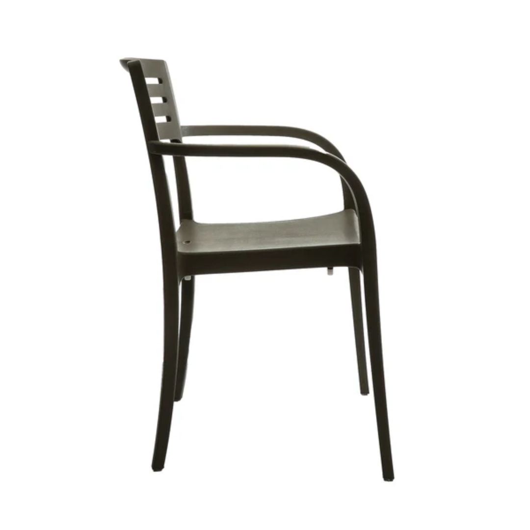Chaise en résine avec appuis-bras Vogue - Noir