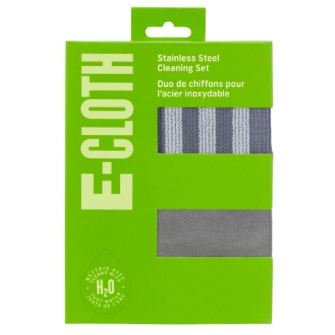 Duo de chiffons pour nettoyer l'acier inoxydable E-Cloth