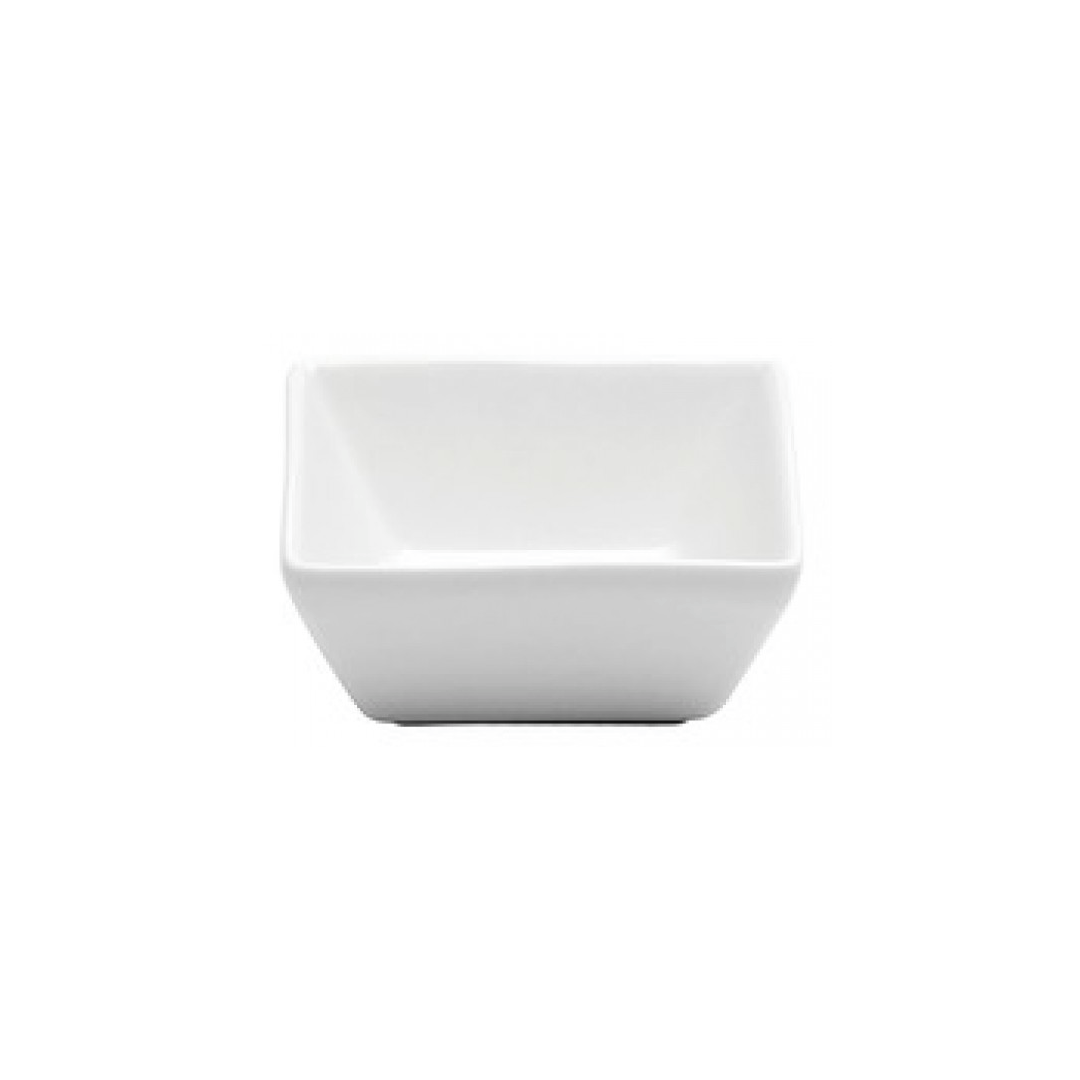 Récipient à condiment carré en porcelaine 4 oz - Bright White Ware