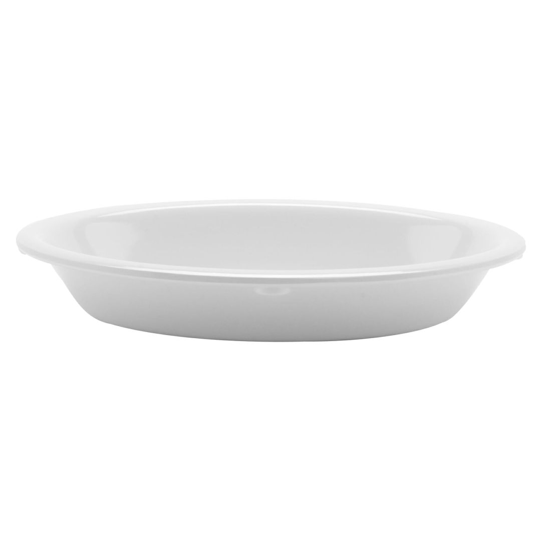 Assiette ovale en mélamine 5 oz Supermel - Blanc