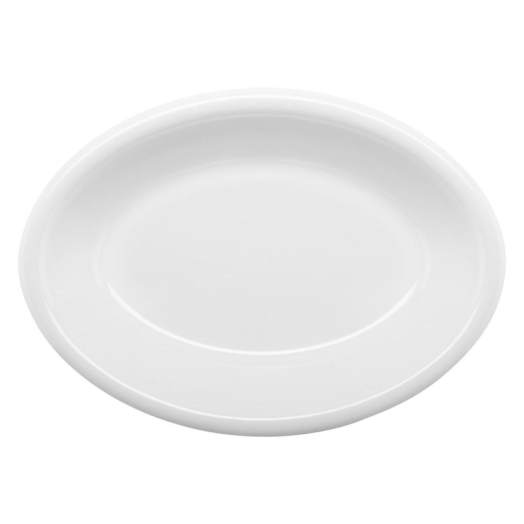 Assiette ovale en mélamine 5 oz Supermel - Blanc