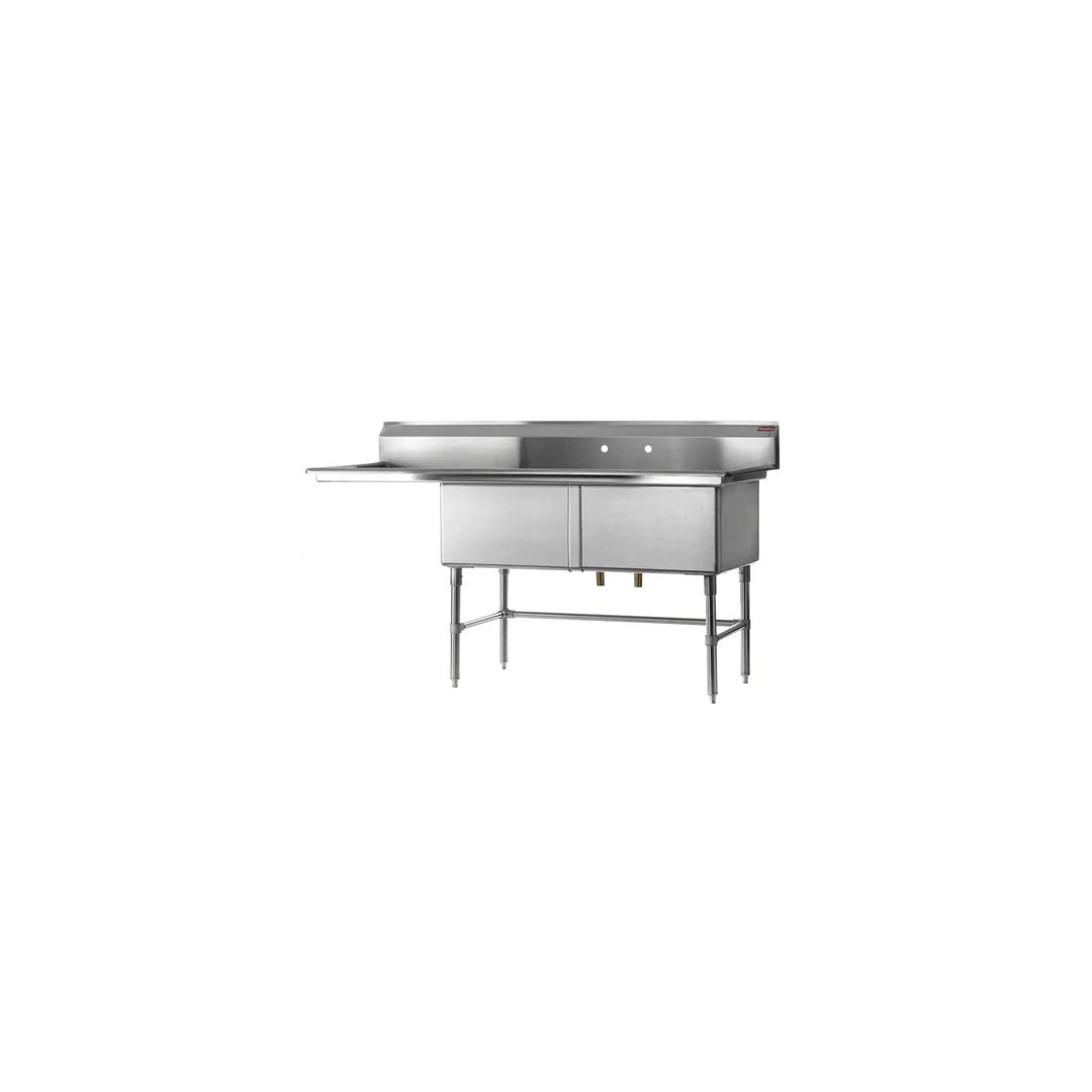 18" x 18" Double Sink, 18" Left Drainboard