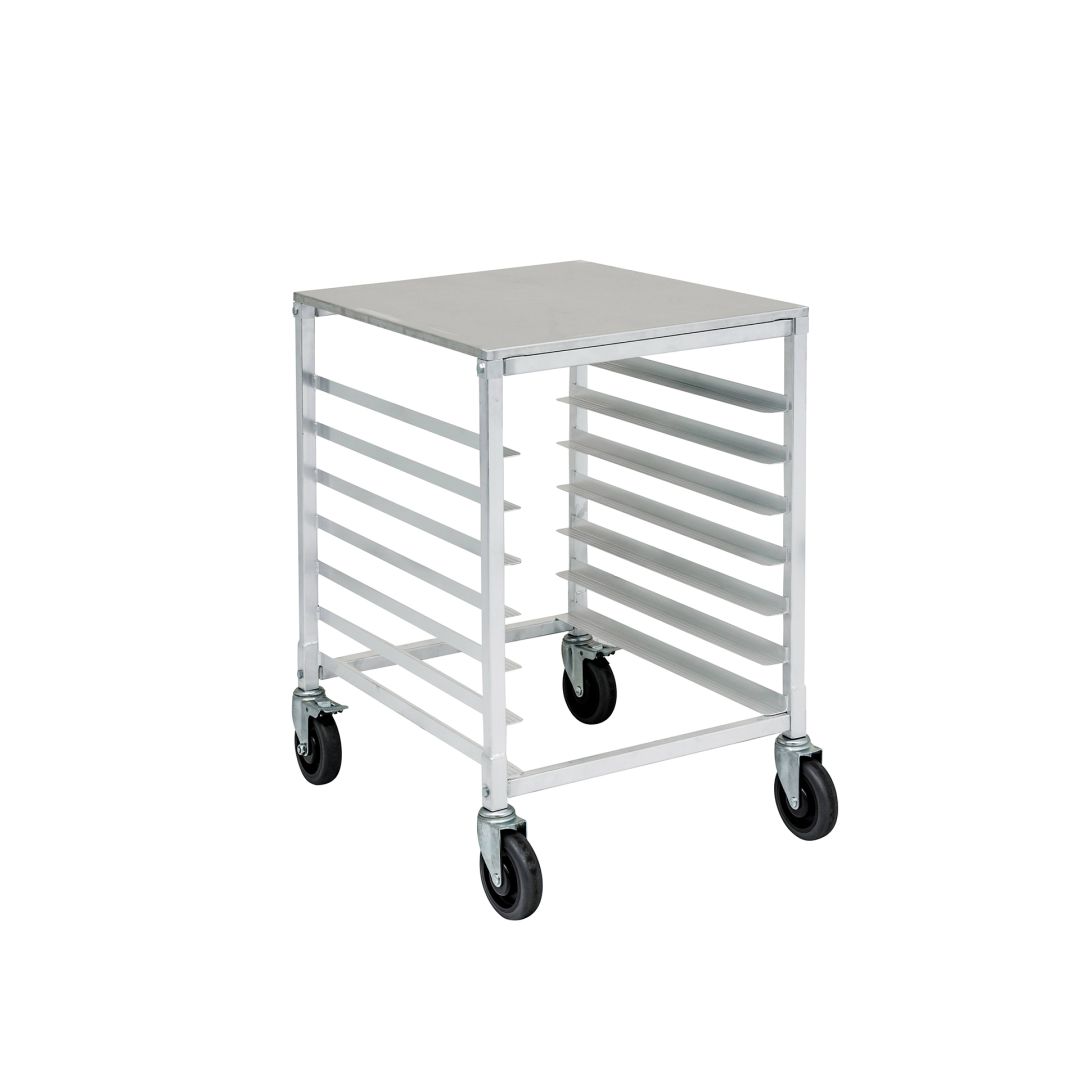 Chariot à angles en aluminium - 7 tablettes