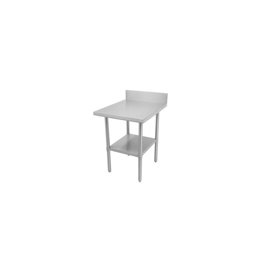 Table de travail avec dosseret et tablette Inox - 30" x 72"